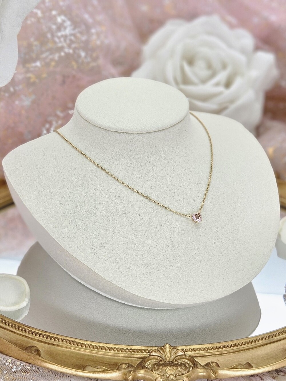 Nadri Heart Pendant Necklace Pink Gold Plated Minimalist Love Dainty Formal Gift